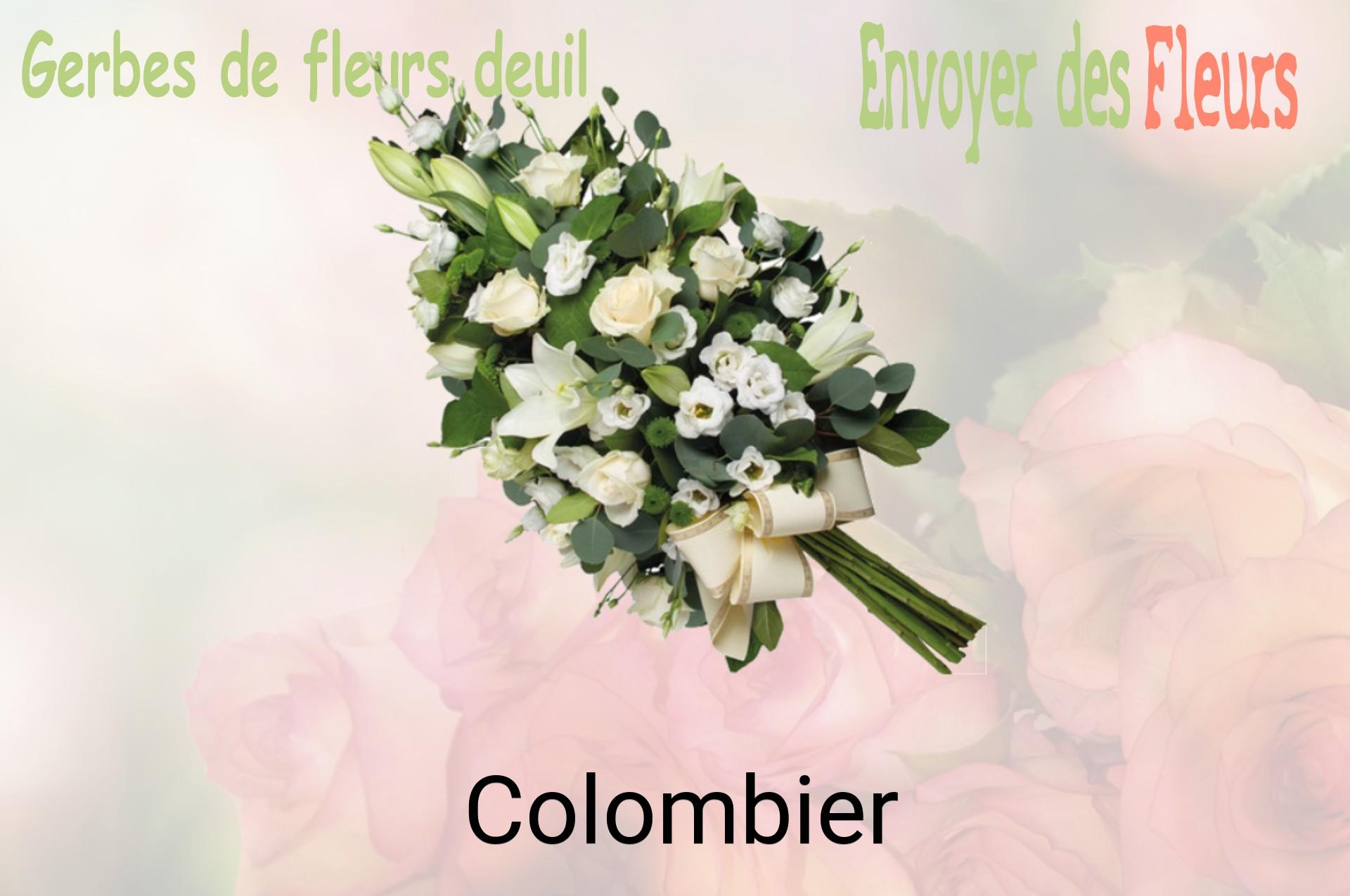 Gerbe de fleurs de deuil livrée à Colombier